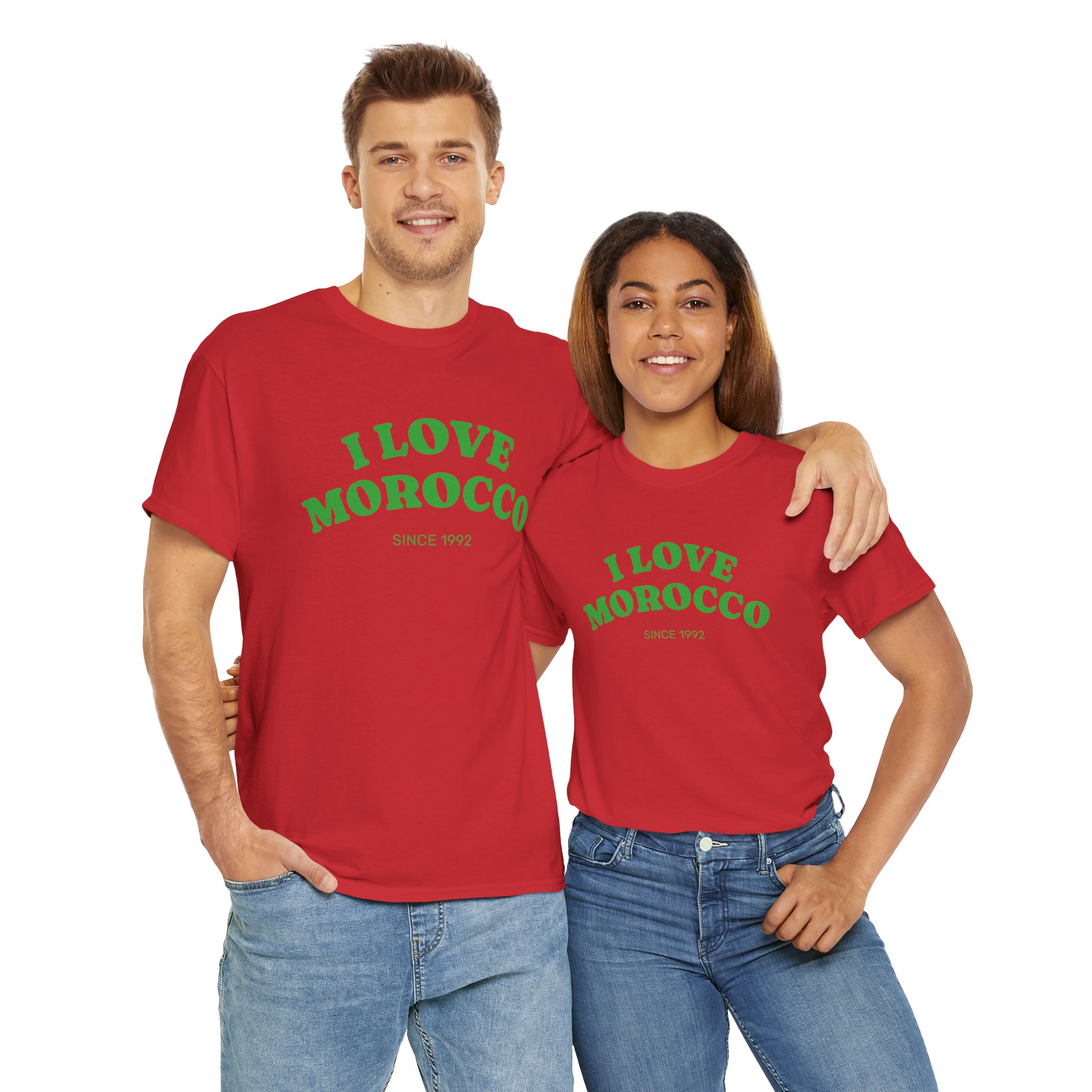 I Love Morocco Unisex Heavy Cotton Tee, Travel Gift, Souvenir T-Shirt, Casual Wear, Vacation Shirt, Moroccan Culture Apparel